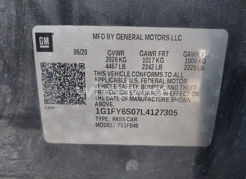Photo 9 of 2020 Chevrolet Bolt EV FWD LT (VIN 1G1FY6S07L4127305)