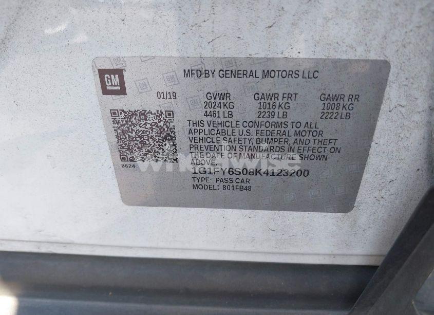 Photo 9 of 2019 Chevrolet Bolt EV LT (VIN 1G1FY6S08K4123200)