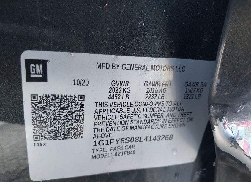 Photo 9 of 2020 Chevrolet Bolt EV FWD LT (VIN 1G1FY6S08L4143268)