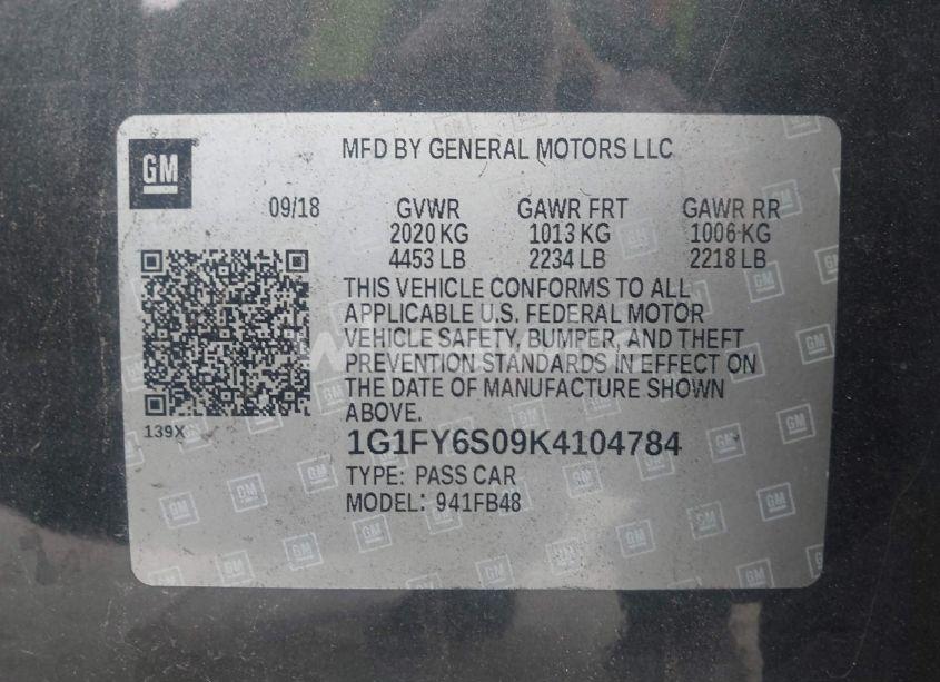 Photo 9 of 2019 Chevrolet Bolt EV LT (VIN 1G1FY6S09K4104784)