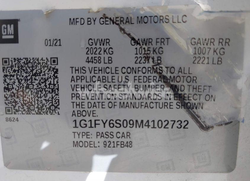Photo 9 of 2021 Chevrolet Bolt EV FWD LT (VIN 1G1FY6S09M4102732)