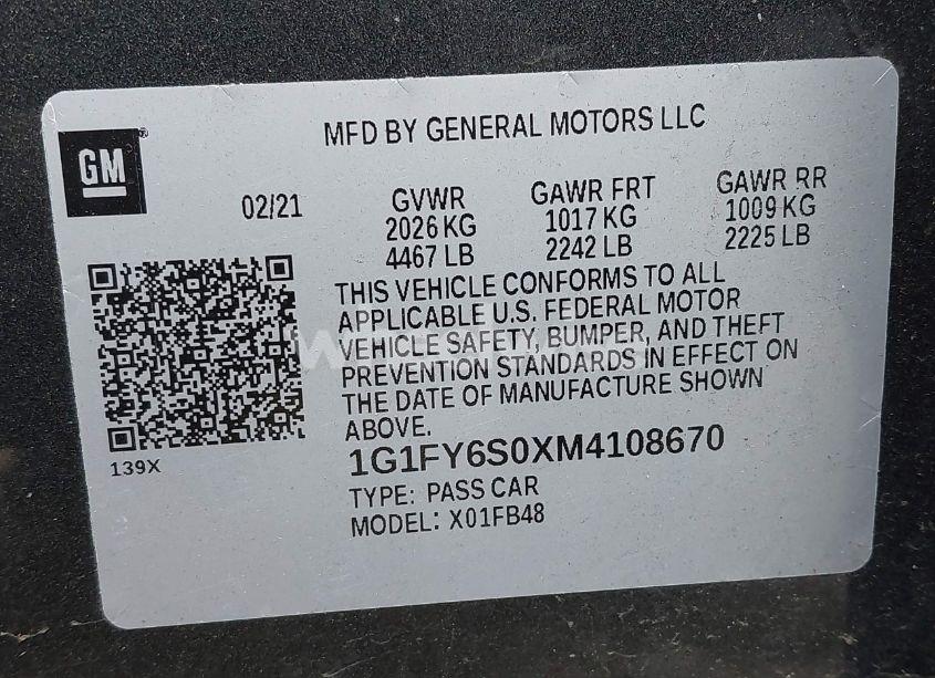 Photo 9 of 2021 Chevrolet Bolt EV FWD LT (VIN 1G1FY6S0XM4108670)
