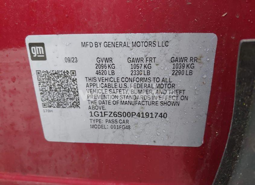 Photo 9 of 2023 Chevrolet Bolt EUV FWD PREMIER (VIN 1G1FZ6S00P4191740)