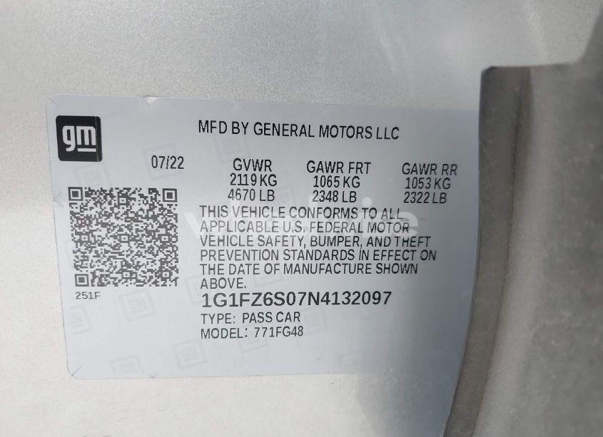 Photo 9 of 2022 Chevrolet Bolt EUV FWD PREMIER (VIN 1G1FZ6S07N4132097)