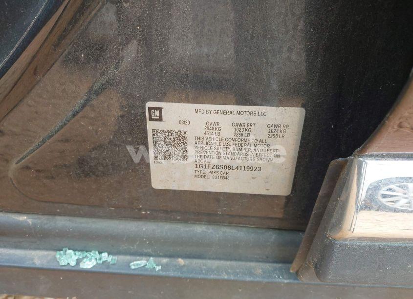 Photo 9 of 2020 Chevrolet Bolt EV FWD PREMIER (VIN 1G1FZ6S08L4119923)