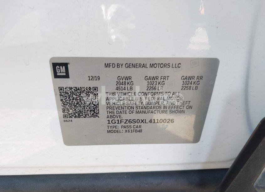 Photo 9 of 2020 Chevrolet Bolt EV FWD PREMIER (VIN 1G1FZ6S0XL4110026)