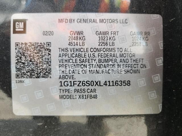 Photo 5 of 2020 CHEVROLET BOLT EV PREMIER (VIN 1G1FZ6S0XL4116358)