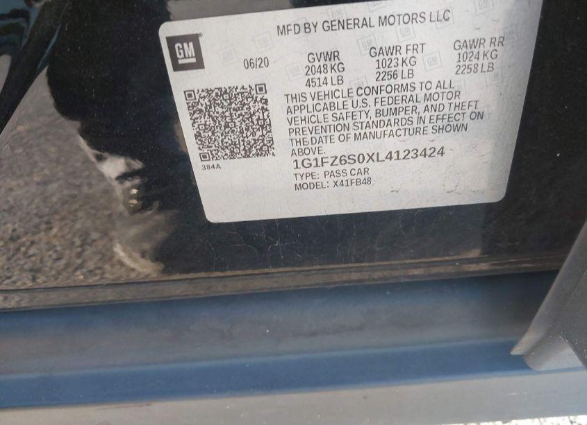 Photo 9 of 2020 Chevrolet Bolt EV FWD PREMIER (VIN 1G1FZ6S0XL4123424)