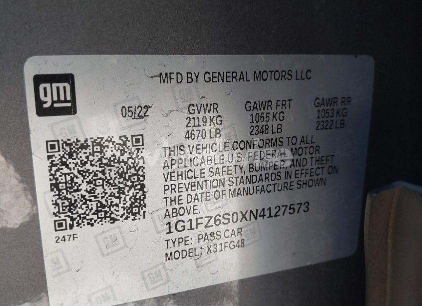 Photo 9 of 2022 Chevrolet Bolt EUV FWD PREMIER (VIN 1G1FZ6S0XN4127573)