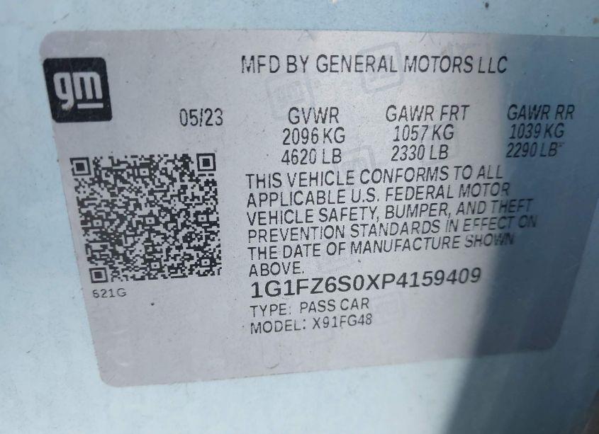 Photo 9 of 2023 Chevrolet Bolt EUV FWD PREMIER (VIN 1G1FZ6S0XP4159409)