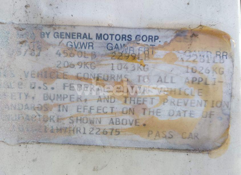 Photo 9 of 1987 Chevrolet Monte CARLO (VIN 1G1GZ11H7HR122675)