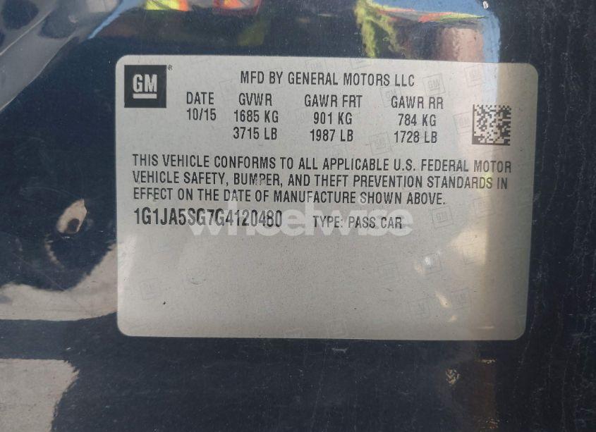 Photo 9 of 2016 Chevrolet Sonic LS AUTO (VIN 1G1JA5SG7G4120480)