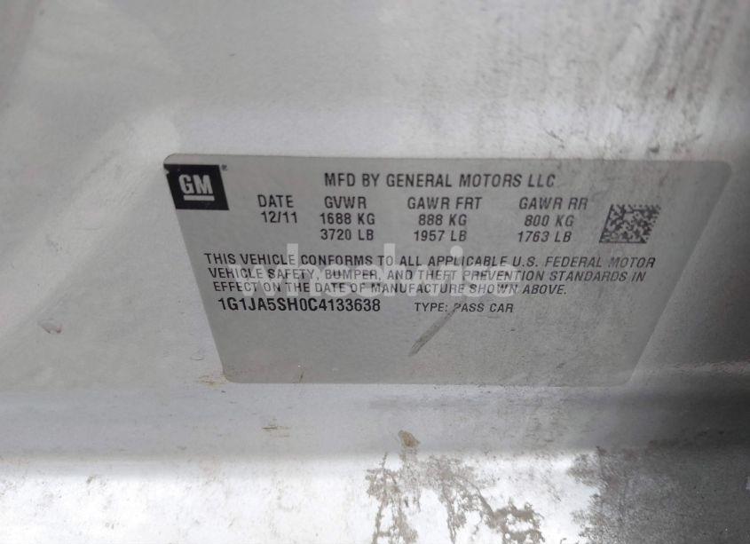 Photo 9 of 2012 Chevrolet Sonic 2LS (VIN 1G1JA5SH0C4133638)