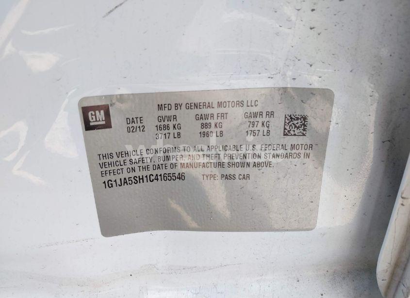 Photo 9 of 2012 Chevrolet Sonic 2LS (VIN 1G1JA5SH1C4165546)