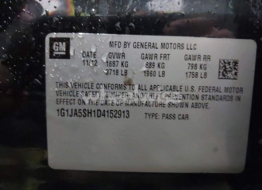 Photo 9 of 2013 Chevrolet Sonic LS AUTO (VIN 1G1JA5SH1D4152913)