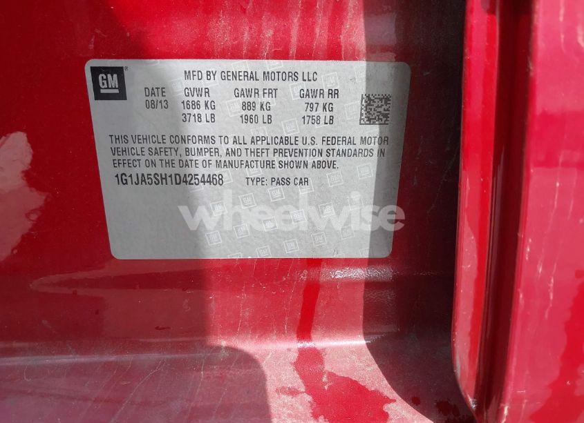 Photo 9 of 2013 Chevrolet Sonic LS AUTO (VIN 1G1JA5SH1D4254468)