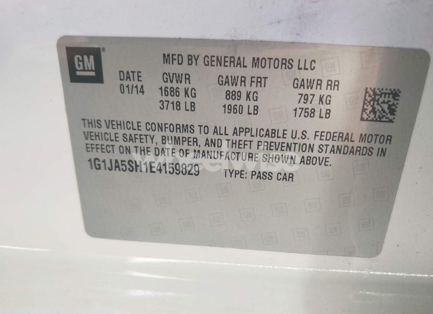 Photo 9 of 2014 Chevrolet Sonic LS AUTO (VIN 1G1JA5SH1E4159829)