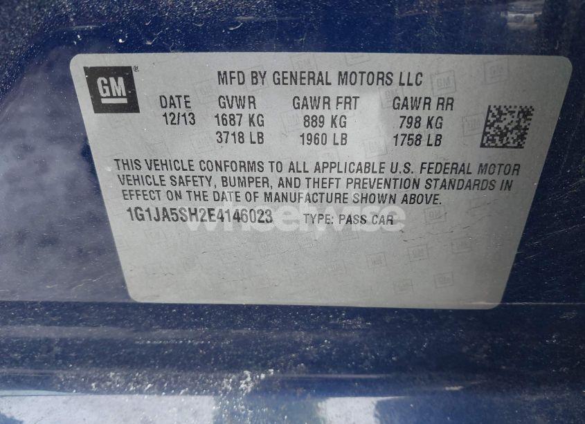 Photo 9 of 2014 Chevrolet Sonic LS AUTO (VIN 1G1JA5SH2E4146023)