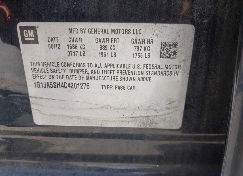 Photo 9 of 2012 Chevrolet Sonic 2LS (VIN 1G1JA5SH4C4201276)