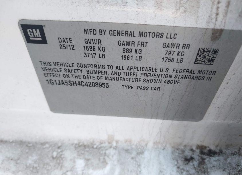 Photo 9 of 2012 Chevrolet Sonic 2LS (VIN 1G1JA5SH4C4208955)