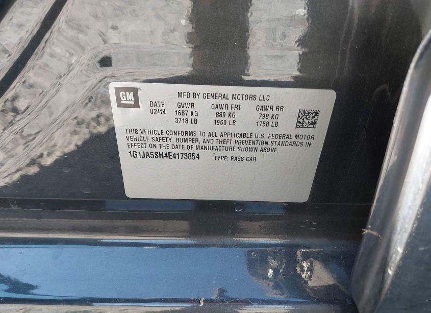 Photo 9 of 2014 Chevrolet Sonic LS AUTO (VIN 1G1JA5SH4E4173854)