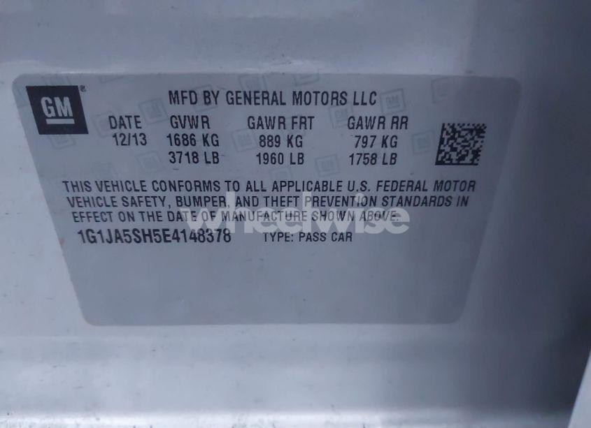 Photo 9 of 2014 Chevrolet Sonic LS AUTO (VIN 1G1JA5SH5E4148378)