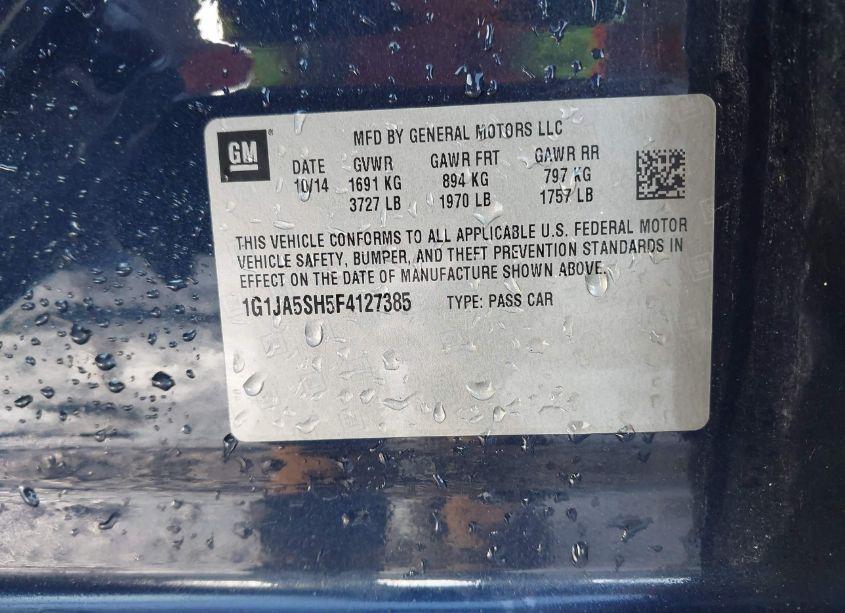 Photo 9 of 2015 Chevrolet Sonic LS AUTO (VIN 1G1JA5SH5F4127385)