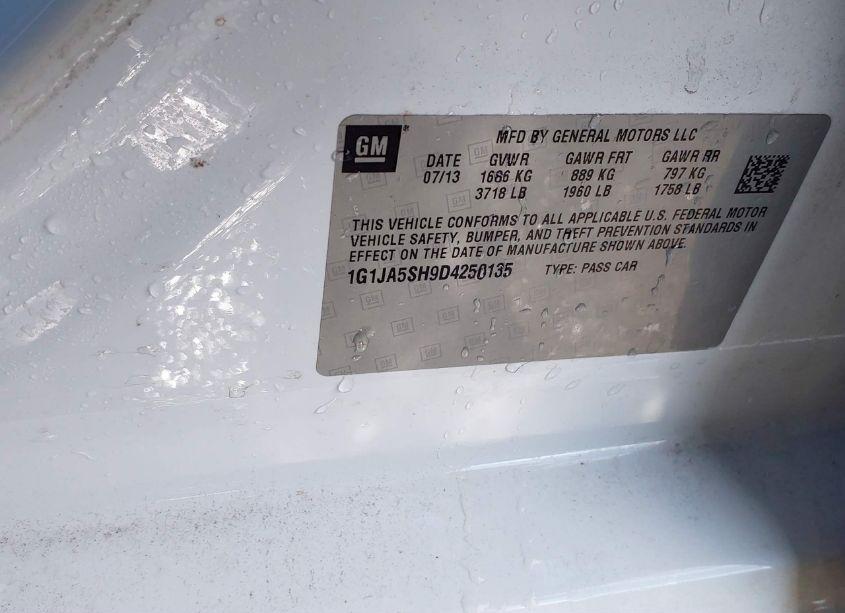 Photo 9 of 2013 Chevrolet Sonic LS AUTO (VIN 1G1JA5SH9D4250135)