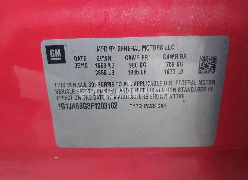 Photo 9 of 2015 Chevrolet Sonic LS AUTO (VIN 1G1JA6SG8F4203162)