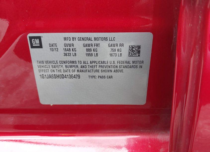 Photo 9 of 2013 Chevrolet Sonic LS AUTO (VIN 1G1JA6SH0D4136479)