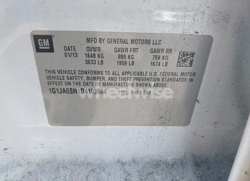 Photo 9 of 2013 Chevrolet Sonic LS AUTO (VIN 1G1JA6SH1D4163884)