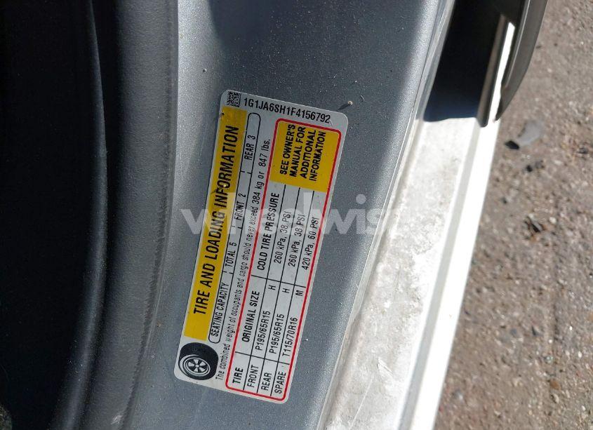 Photo 9 of 2015 Chevrolet Sonic LS AUTO (VIN 1G1JA6SH1F4156792)