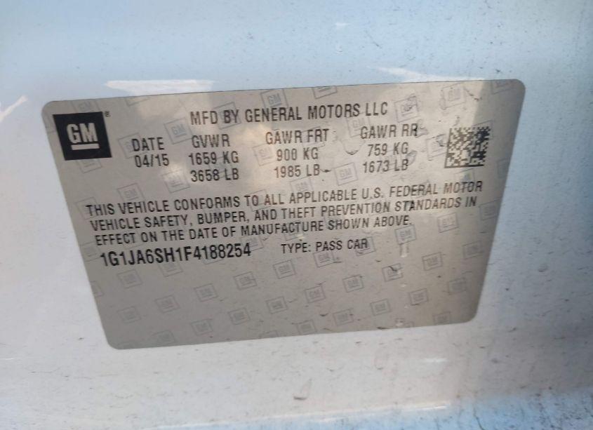 Photo 9 of 2015 Chevrolet Sonic LS AUTO (VIN 1G1JA6SH1F4188254)