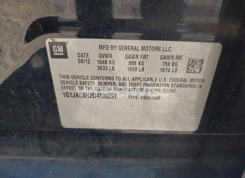 Photo 9 of 2013 Chevrolet Sonic LS AUTO (VIN 1G1JA6SH2D4109297)