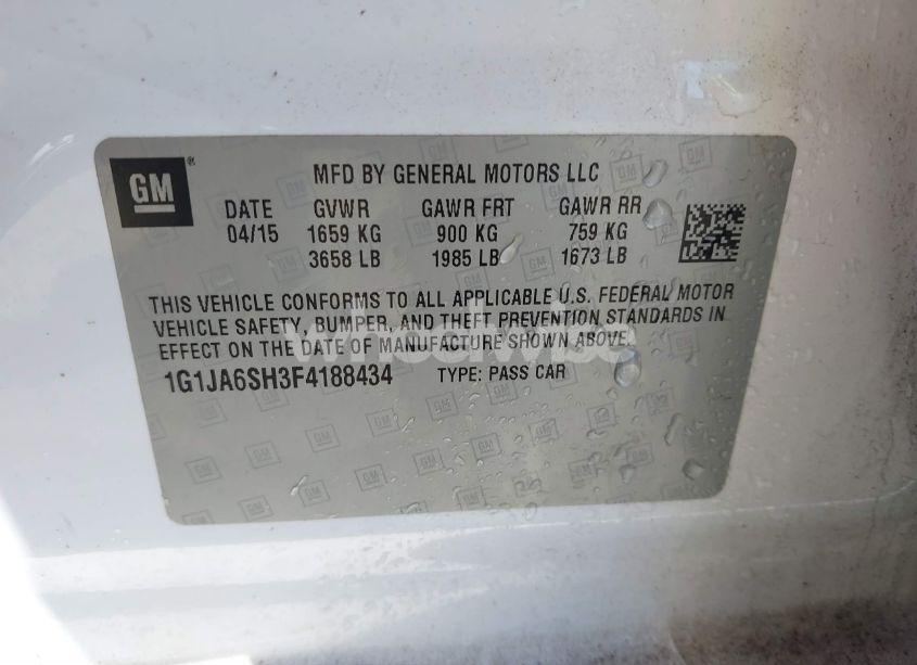 Photo 9 of 2015 Chevrolet Sonic LS AUTO (VIN 1G1JA6SH3F4188434)