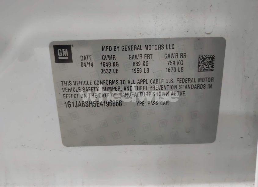 Photo 9 of 2014 Chevrolet Sonic LS AUTO (VIN 1G1JA6SH5E4196968)