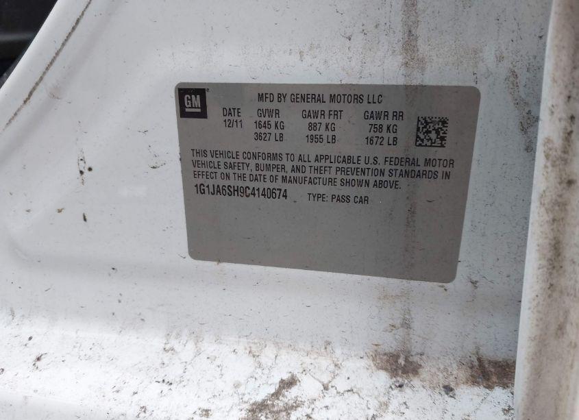 Photo 9 of 2012 Chevrolet Sonic 2LS (VIN 1G1JA6SH9C4140674)