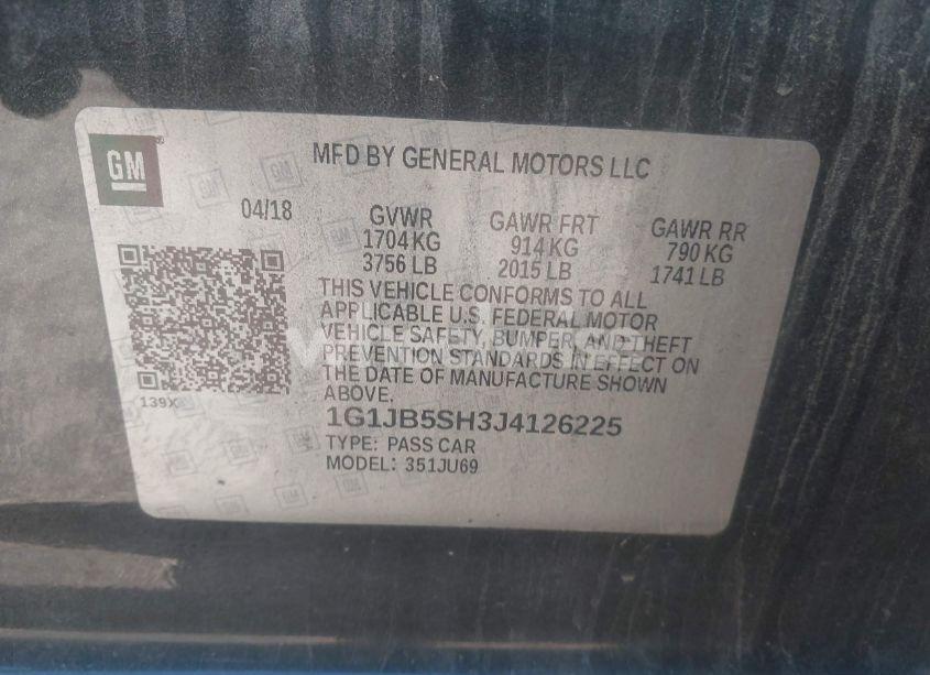 Photo 9 of 2018 Chevrolet Sonic LS AUTO (VIN 1G1JB5SH3J4126225)