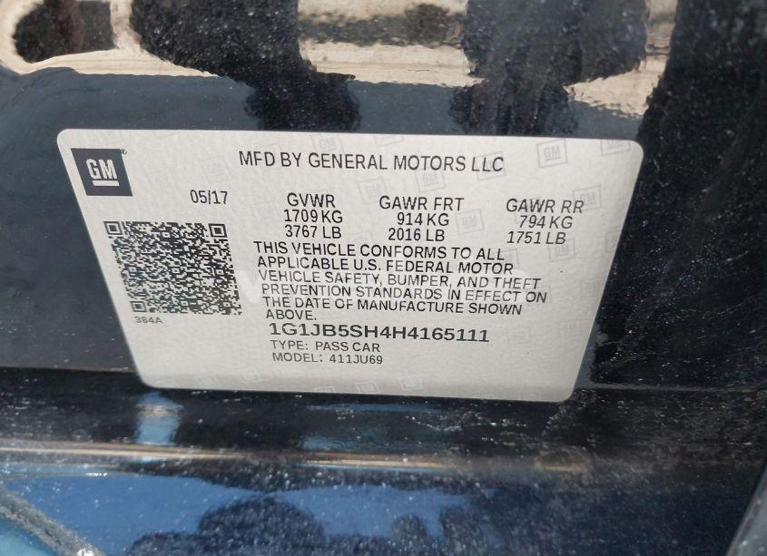 Photo 9 of 2017 Chevrolet Sonic LS AUTO (VIN 1G1JB5SH4H4165111)