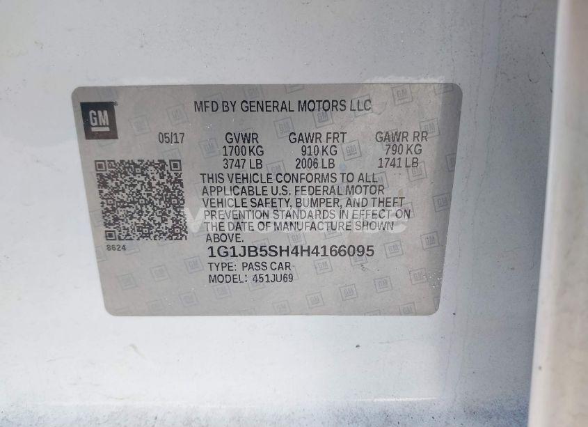 Photo 9 of 2017 Chevrolet Sonic LS AUTO (VIN 1G1JB5SH4H4166095)