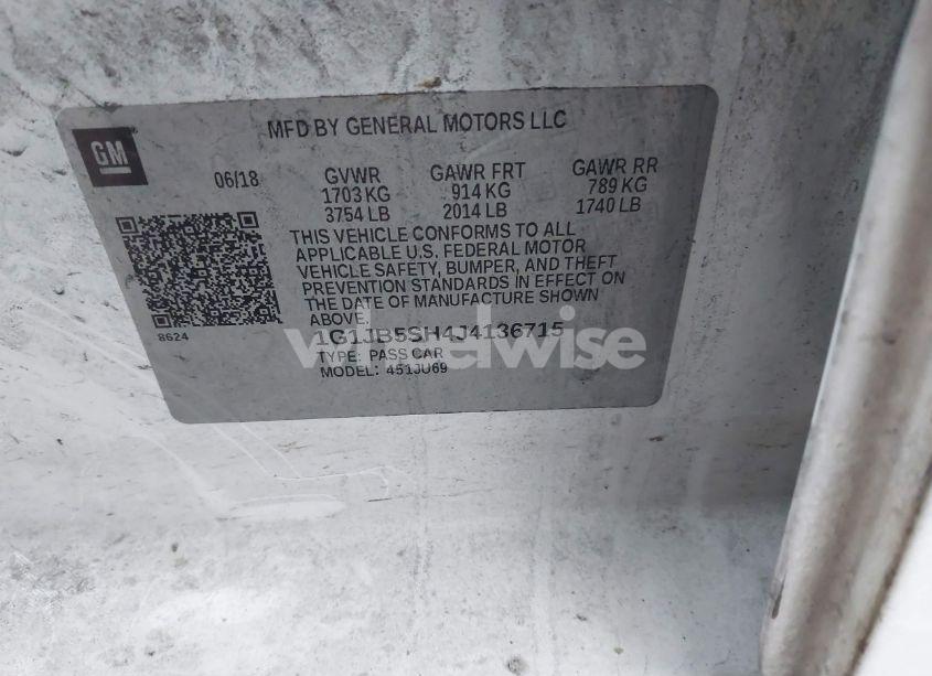 Photo 9 of 2018 Chevrolet Sonic LS AUTO (VIN 1G1JB5SH4J4136715)