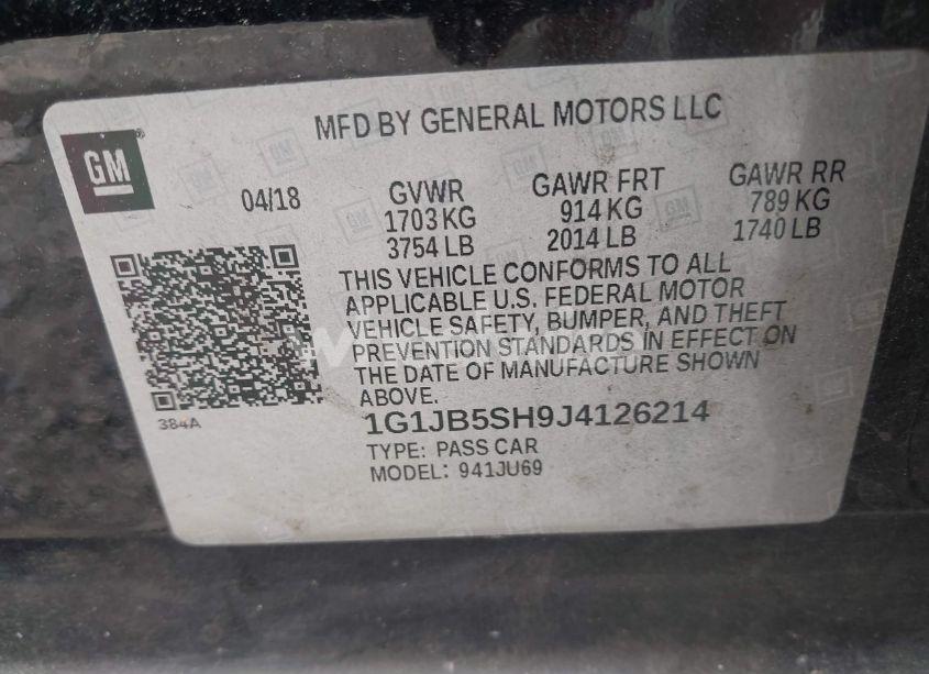 Photo 9 of 2018 Chevrolet Sonic LS AUTO (VIN 1G1JB5SH9J4126214)