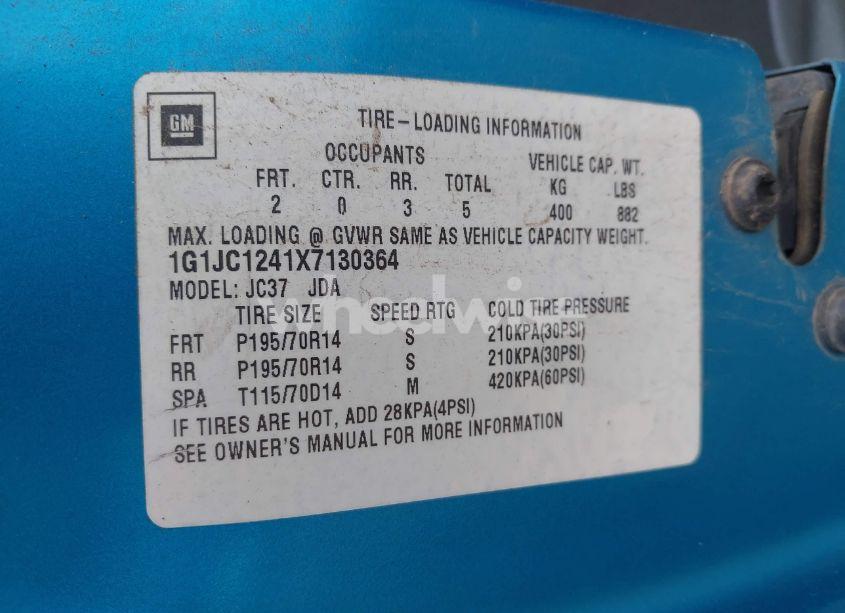 Photo 9 of 1999 Chevrolet Cavalier (VIN 1G1JC1241X7130364)