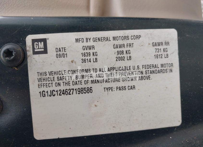 Photo 9 of 2002 Chevrolet Cavalier (VIN 1G1JC124627198586)