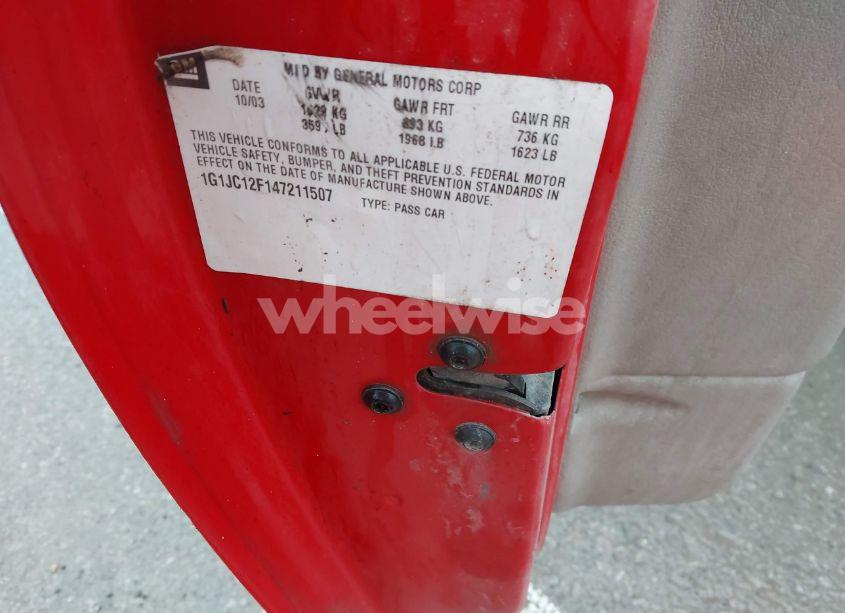 Photo 9 of 2004 Chevrolet Cavalier (VIN 1G1JC12F147211507)