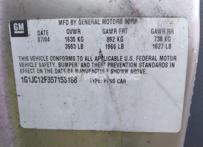 Photo 9 of 2005 Chevrolet Cavalier (VIN 1G1JC12F357153188)