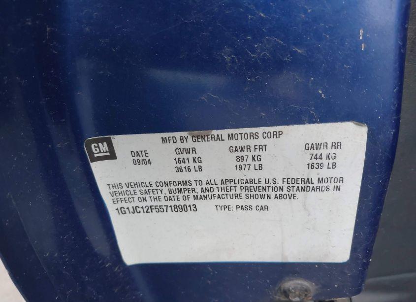 Photo 9 of 2005 Chevrolet Cavalier (VIN 1G1JC12F557189013)