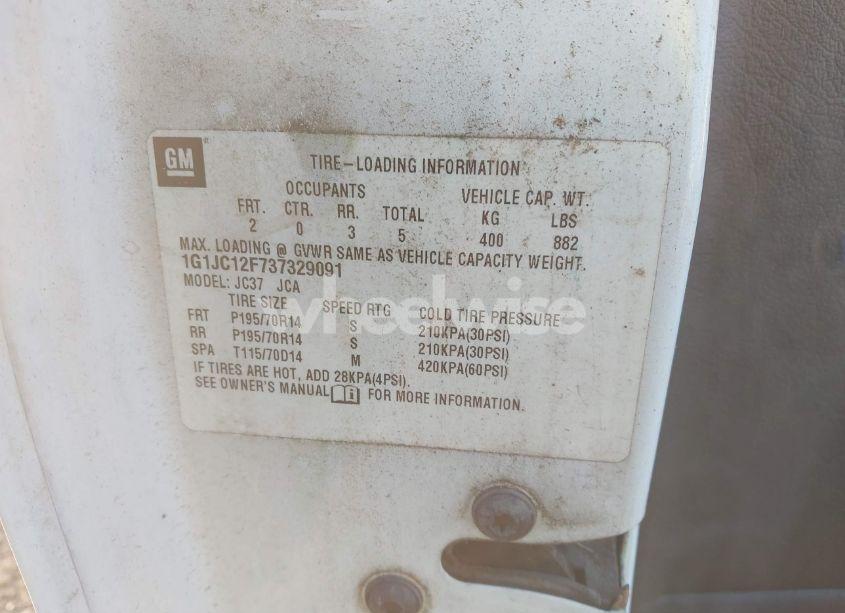 Photo 9 of 2003 Chevrolet Cavalier (VIN 1G1JC12F737329091)