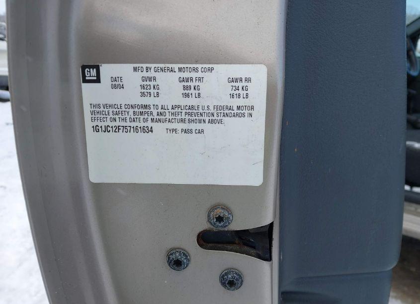 Photo 9 of 2005 Chevrolet Cavalier (VIN 1G1JC12F757161634)