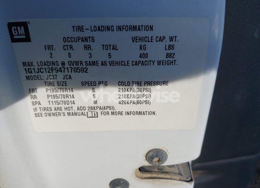 Photo 9 of 2004 Chevrolet Cavalier (VIN 1G1JC12F947170592)